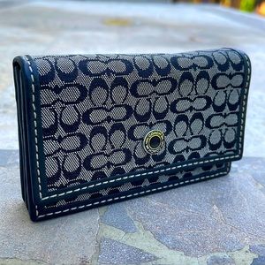 COACH signature black business card holder